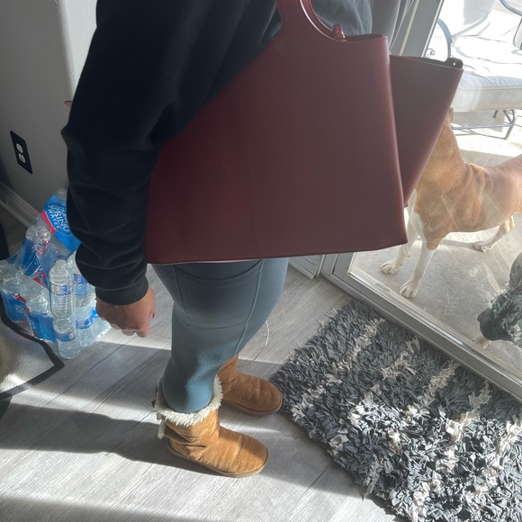 Celine Bag Medoum Trifold Red Leather Tote - Picture 15 of 16